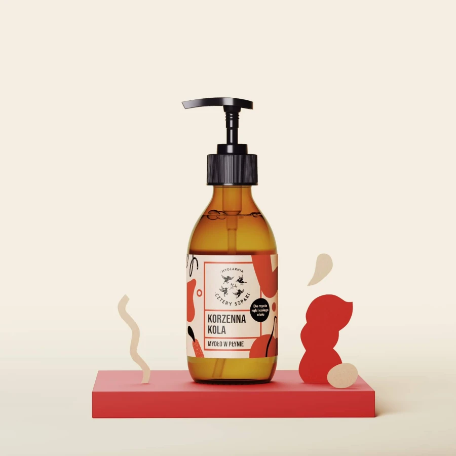 Korzenna Kola - naturalne mydło w płynie, 300 ml / Mydlarnia Cztery Szpaki