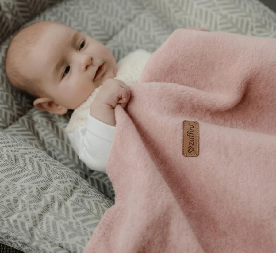 Koc bawełniany Oslo 75x100cm - baby pink / Zaffiro