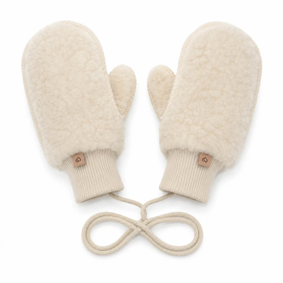 Rękawiczki dziecięce wełniane Nevada - beige / Zaffiro