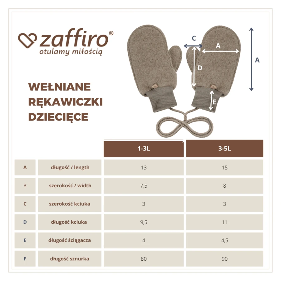 Rękawiczki dziecięce wełniane Nevada - anthracite / Zaffiro