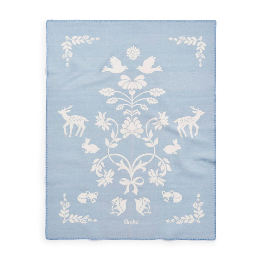 Kocyk żakardowy Jacquard 100x75cm - Blueberry Blue / Elodie Details