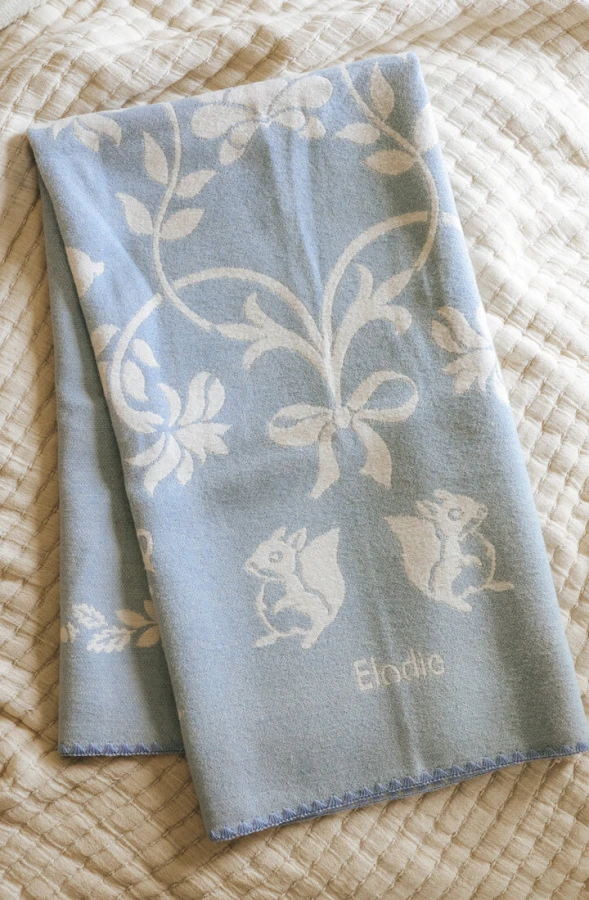 Kocyk żakardowy Jacquard 100x75cm - Blueberry Blue / Elodie Details