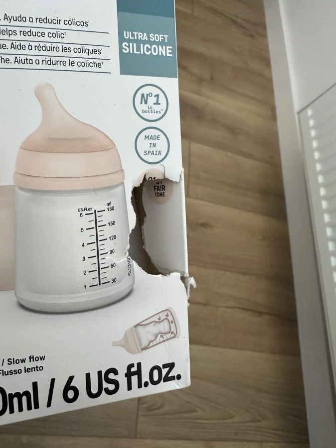 USZKODZONE OPAKOWANIE: Butelka ze smoczkiem o wolnym przepływie 180ml zero zero / Suavinex