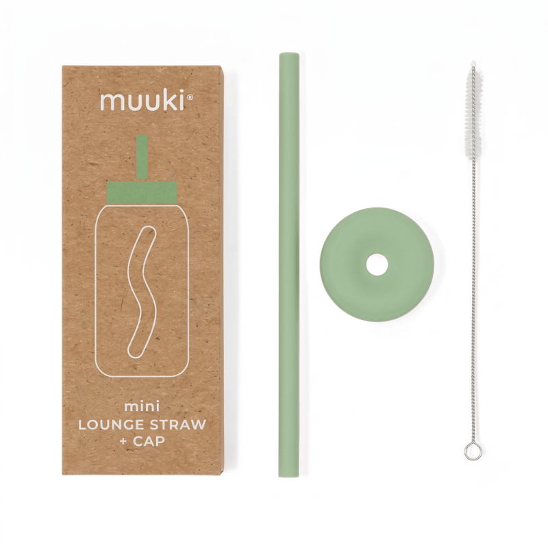 Silikonowa nasadka ze słomką do butelki Mini Bottle Muuki - Pure Matcha / Muuki