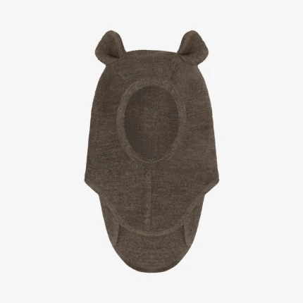Kominiarka z uszkami misia w prążek - Brown Melange / HUTTEliHUT
