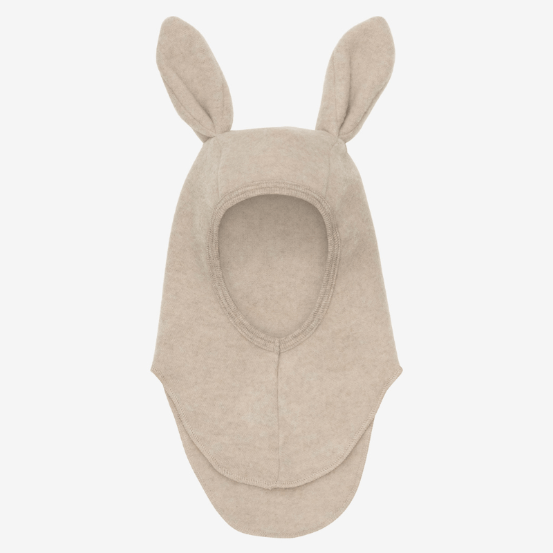 Kominiarka 100% wełny merino z uszkami królika - Sand Melange / HUTTEliHUT