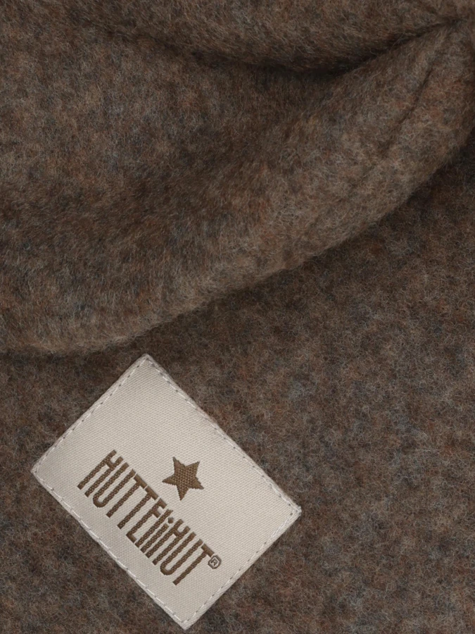Kominiarka 100% wełny merino z uszkami królika - Brown Melange / HUTTEliHUT