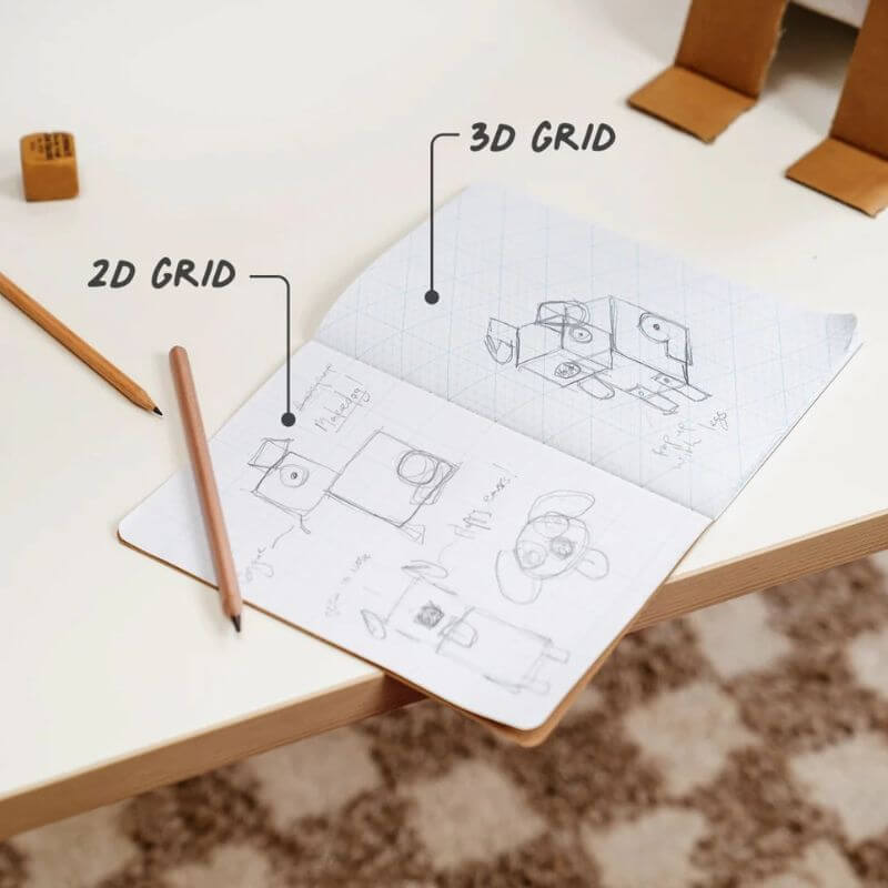 Zeszyt projektowy szkicownik Makedo - 2D i 3D / Makedo