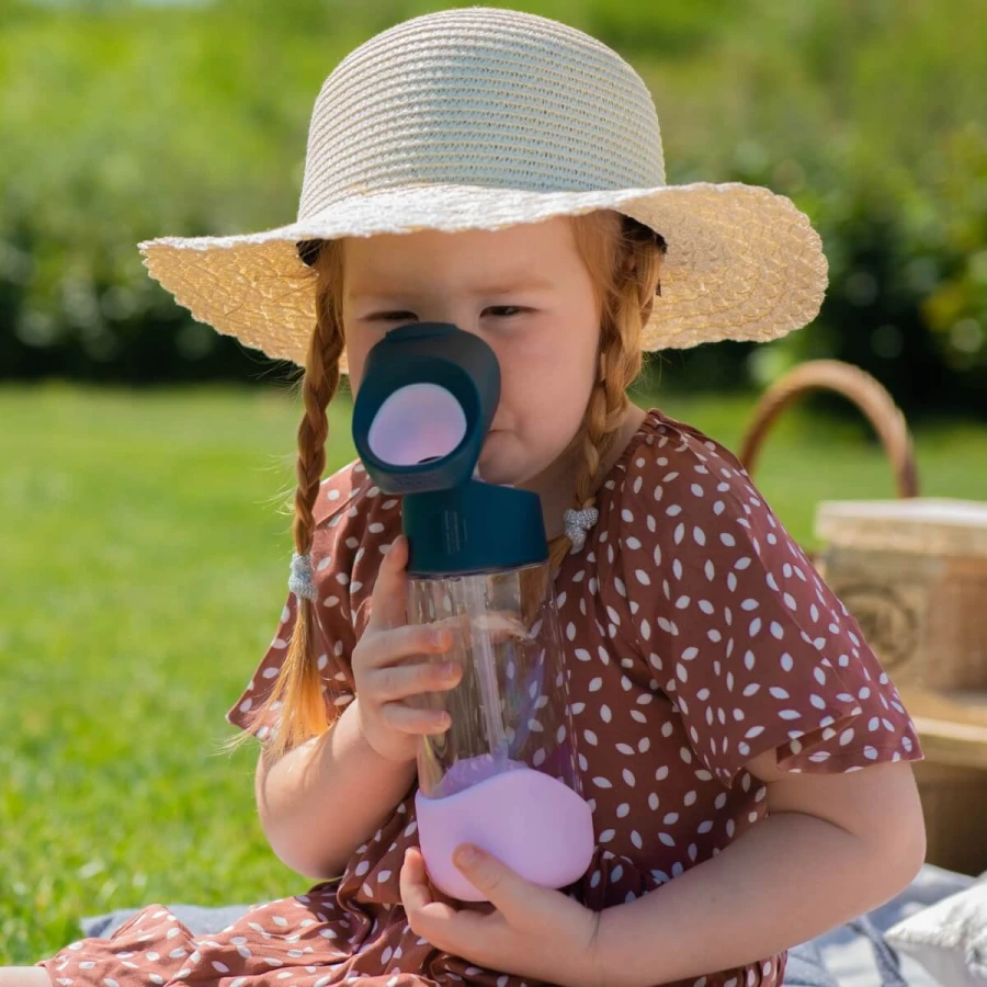 Zestaw Mini Lunchbox + Butelka tritanowa ze słomką 450 ml - Indigo Rose / B.box