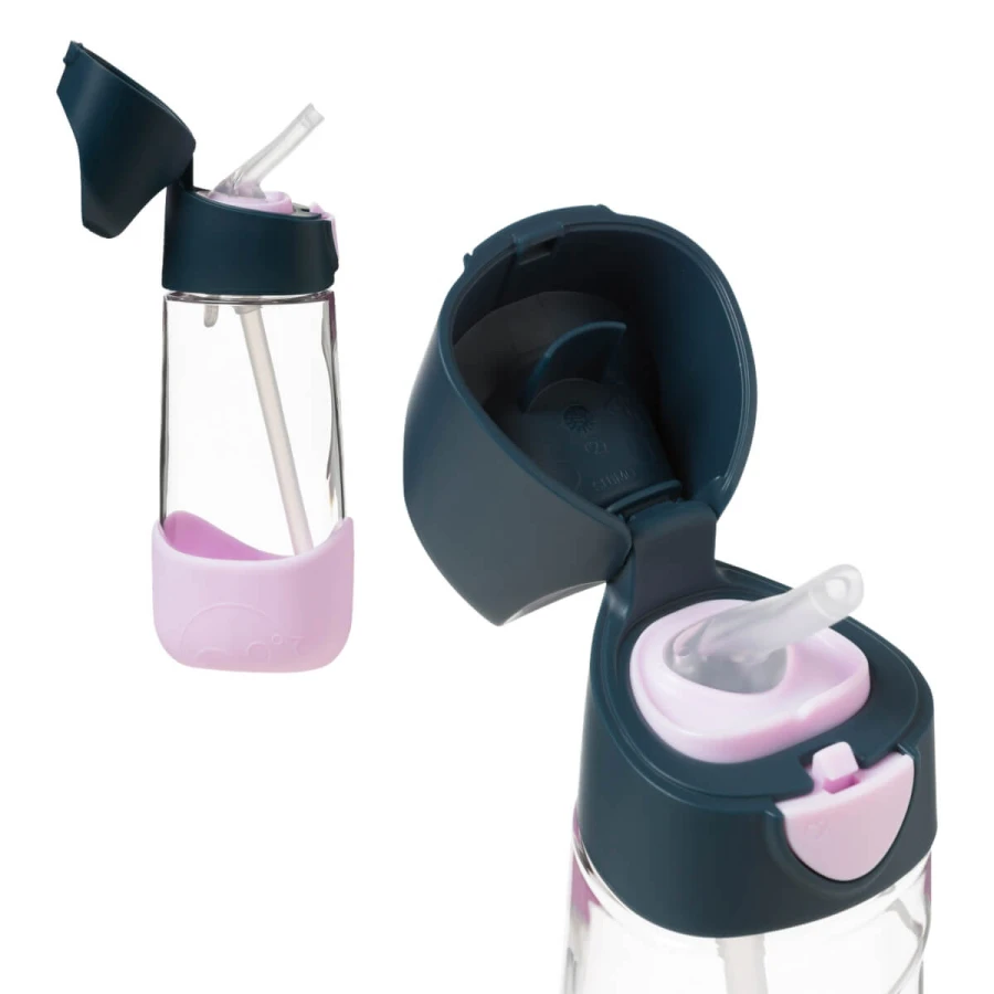 Zestaw Mini Lunchbox + Butelka tritanowa ze słomką 450 ml - Indigo Rose / B.box
