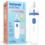 Katarek Electro zestaw - Elektryczny aspirator do nosa dla dzieci z solą fizjologiczną i praktycznym etui / Katarek