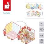 Zestaw kreatywny Scenki do wyklejania z mini naklejkami i pęsetą Cosy stickers - Ciężarówka / Janod