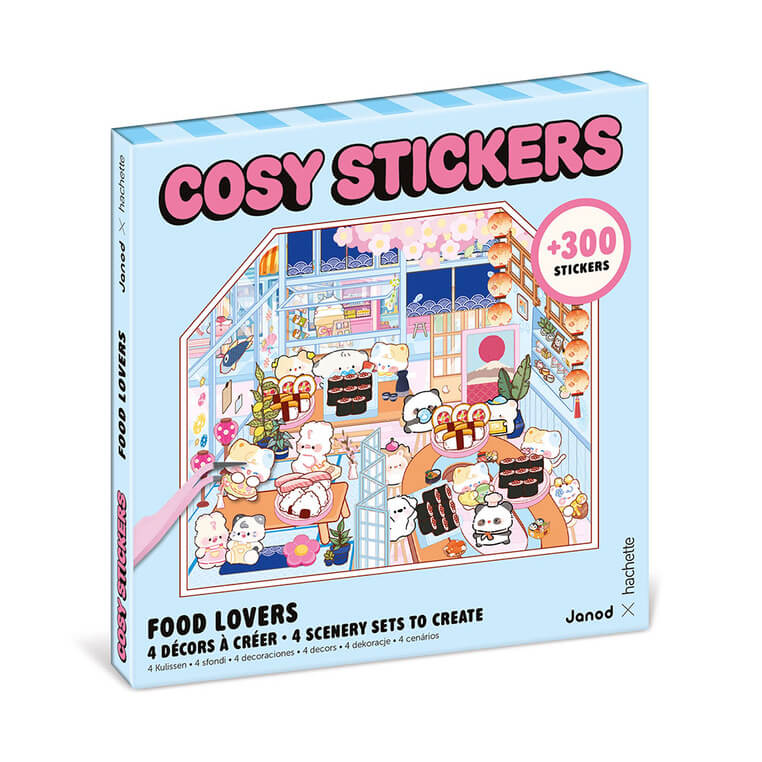 Zestaw kreatywny Scenki do wyklejania z mini naklejkami i pęsetą Cosy stickers - Restauracja / Janod
