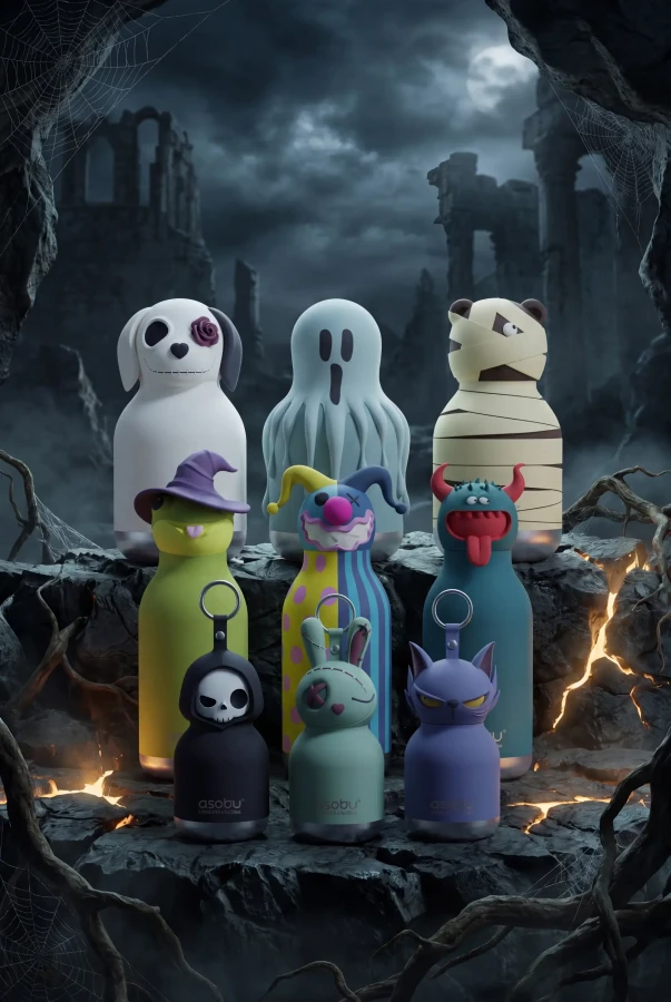 Butelka termiczna ze słomką Spookie, 460 ml - Witch / Asobu Halloween