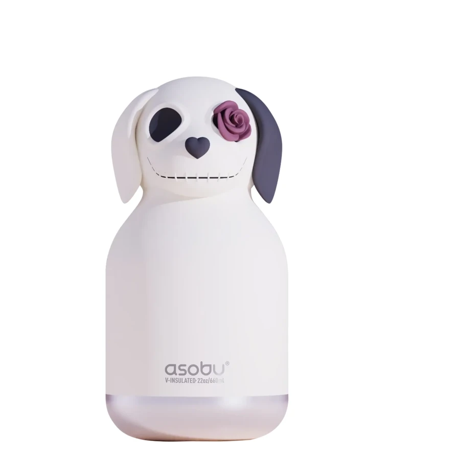 Butelka termiczna ze słomką Maxi Spookie, 660 ml - Undead Dog / Asobu Halloween