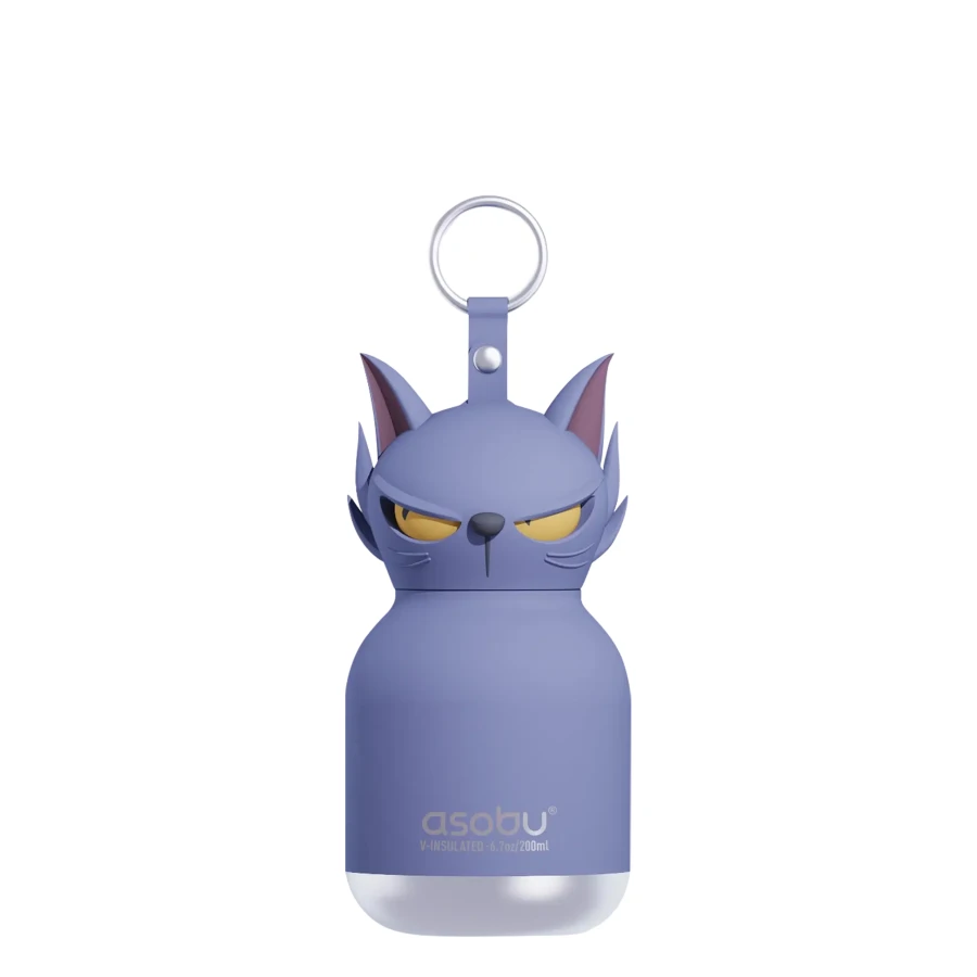 Butelka termiczna ze słomką Mini Spookie, 200 ml - Phantom Cat / Asobu Halloween