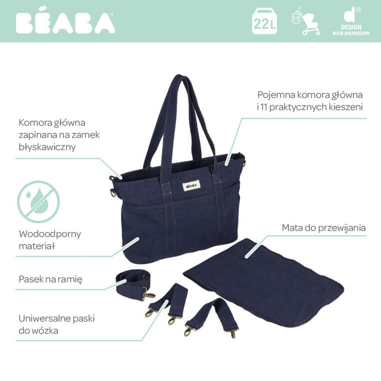 Torba dla mamy Madrid Denim / Beaba