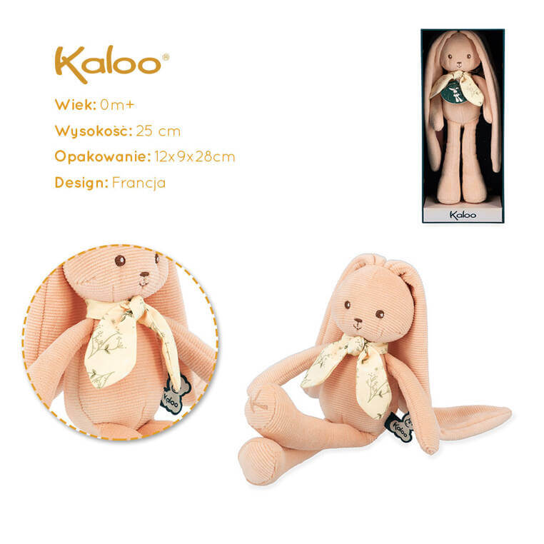 Przytulanka Królik Brzoskwiniowy 25 cm w pudełku kolekcja Lapinoo / Kaloo 