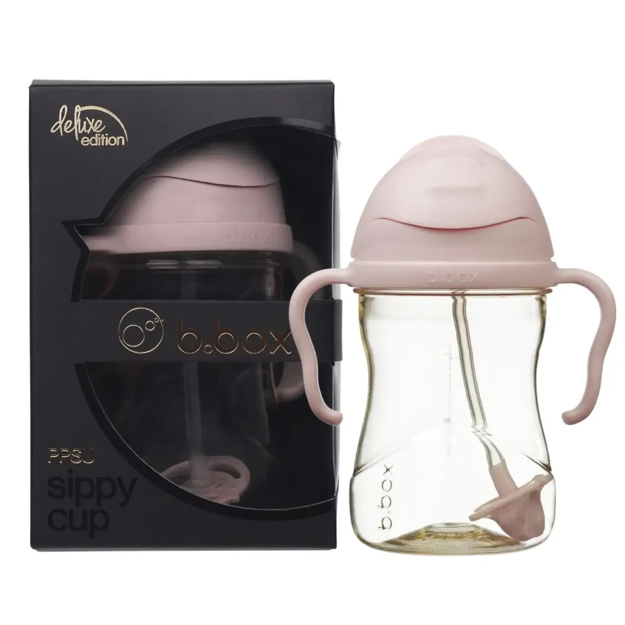 Bidon ze słomką PPSU, deluxe edition, 240 ml, Blush / b.box