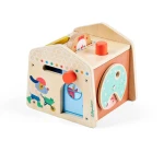 Drewniany domek manipulacyjny Zabawa w chowanego 12m+ / Lilliputiens