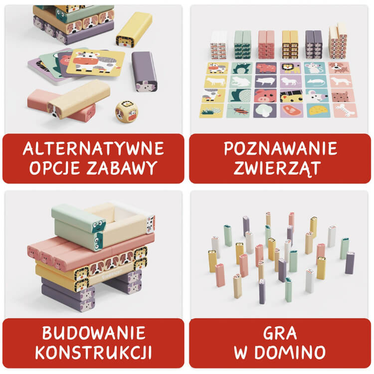 Gra zręcznościowa: Jakie to zwierzę? Układanie wieży, 3+ / Topbright