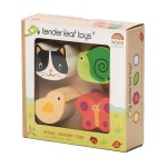 Drewniana zabawka sensoryczna - Zwierzęta - kształty i faktury / Tender Leaf Toys