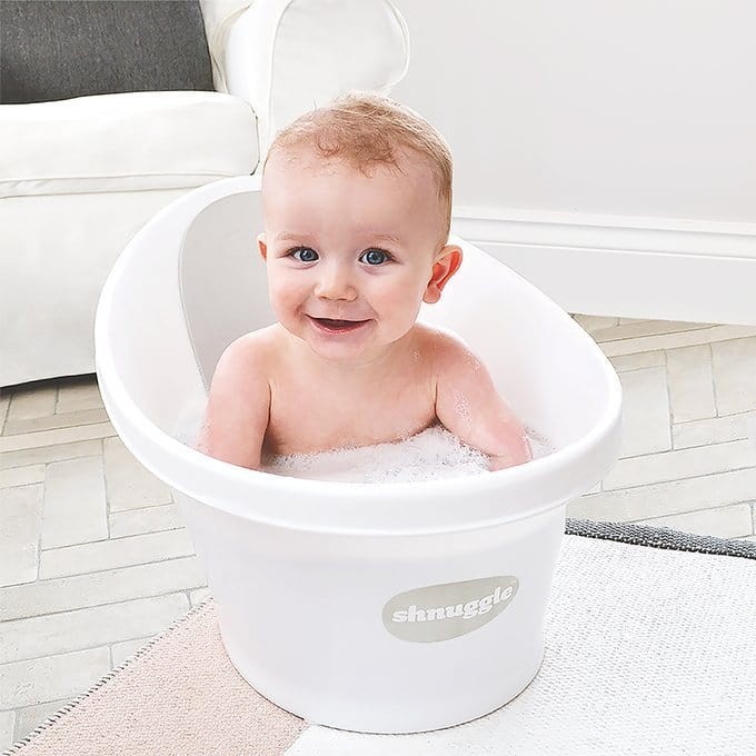 Wanienka z odpływem i piankowym oparciem - grey / Shnuggle Baby