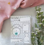 Rożek BOTANIC WHITE & SZARY WELUR 3w1 z pieluszką muślinową / Pink no More