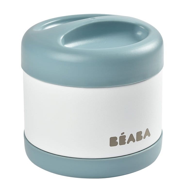 Duży pojemnik - termos obiadowy ze stali nierdzewnej 500 ml - baltic blue and white / Beaba