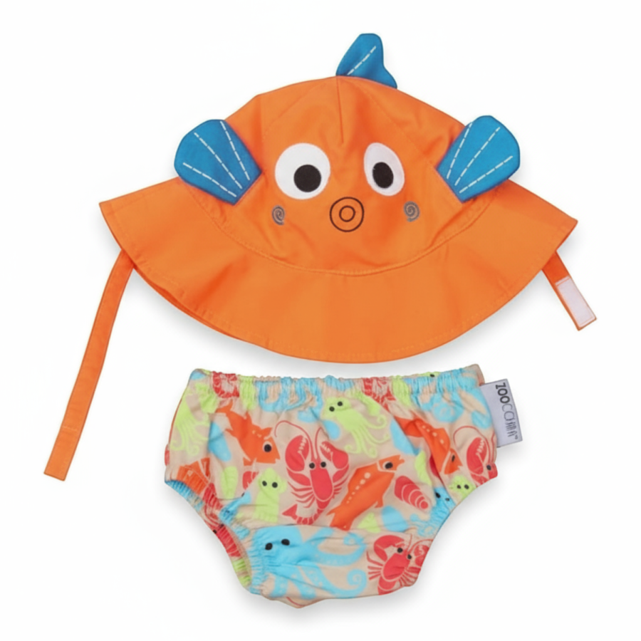 Pieluszka kąpielowa + czapka RYBKA / Zoocchini