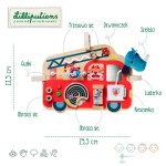 Drewniana tablica manipulacyjna Wóz strażacki Nosorożec Marius 9 m+ / Lilliputiens