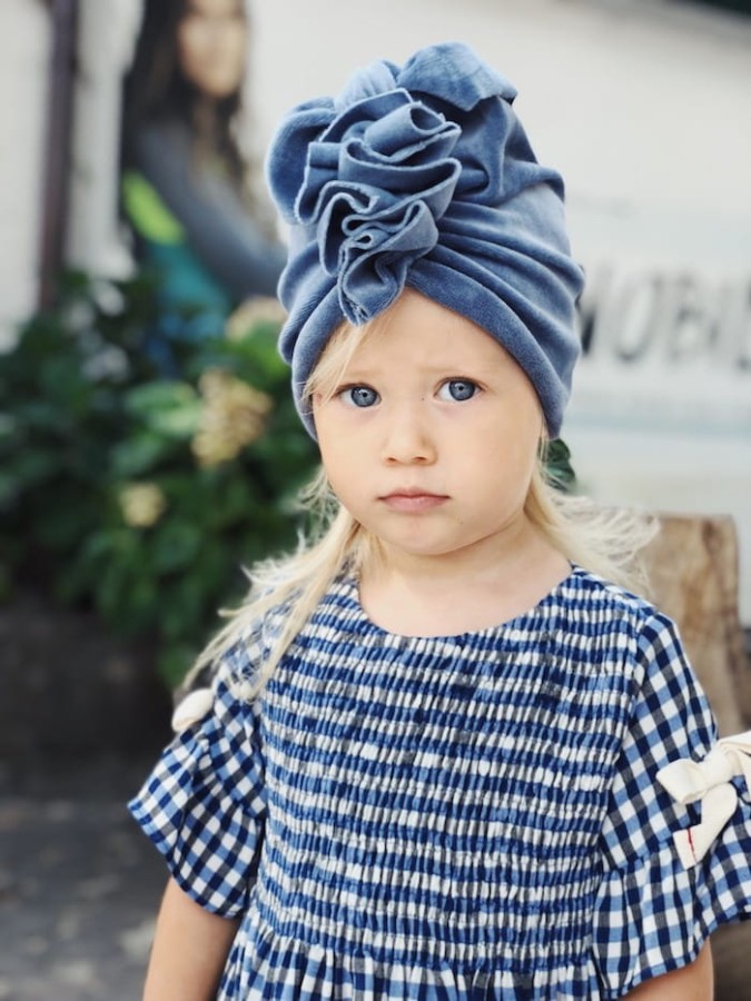 Turban Velvet Dusty Blue RÓŻNE ROZMIARY / Looks by LUKS
