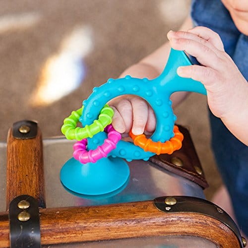 Bobo Przyssawki - grzechotka niebieska / Fat Brain Toys
