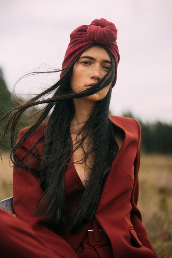 Turban No.2 Velvet Crimson Red RÓŻNE ROZMIARY / Looks by LUKS