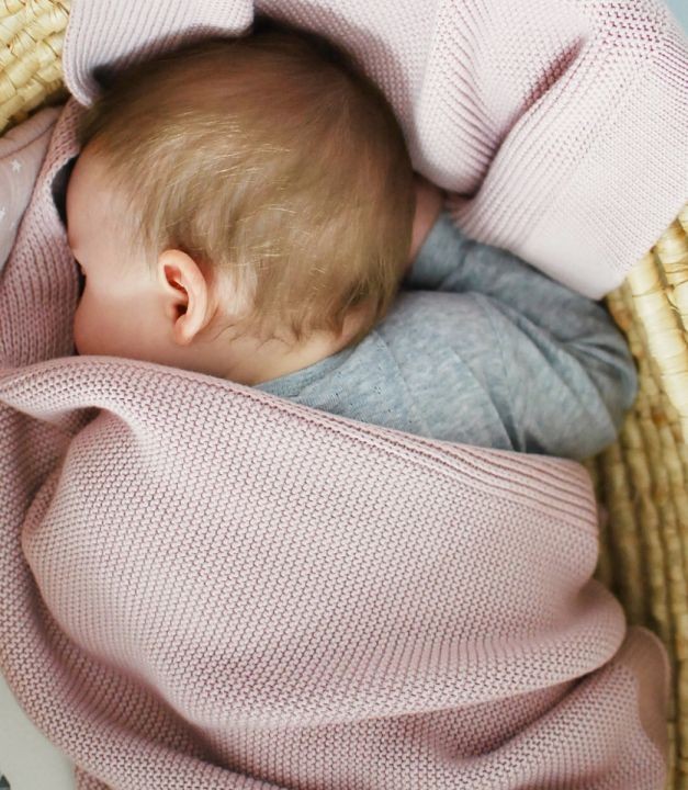 Bambusowy kocyk powder pink 80x100 - classic / My Memi