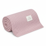 Kocyk ze 100% wełny merino powder pink - premium collection / Memi