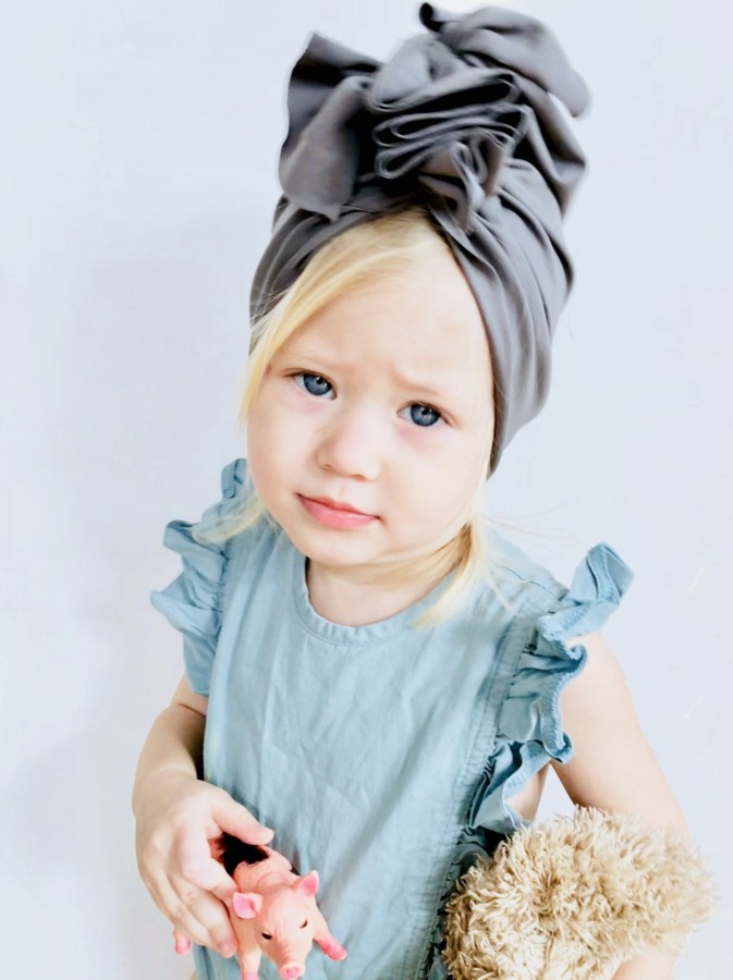 Turban Organic GREY RÓŻNE ROZMIARY / Looks by LUKS