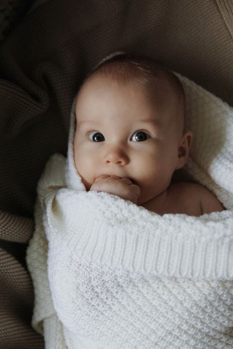 Kocyk ze 100% wełny merino cream - premium collection / My Memi