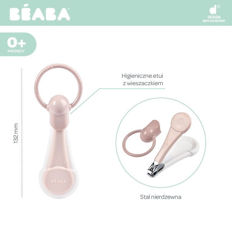 Cążki do paznokci w etui Old Pink / Beaba