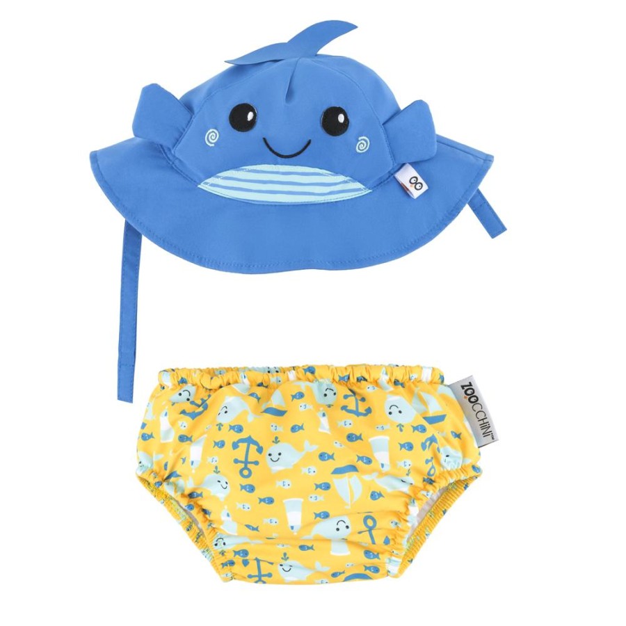 Pieluszka kąpielowa + czapka WIELORYB rozmiary / Zoocchini