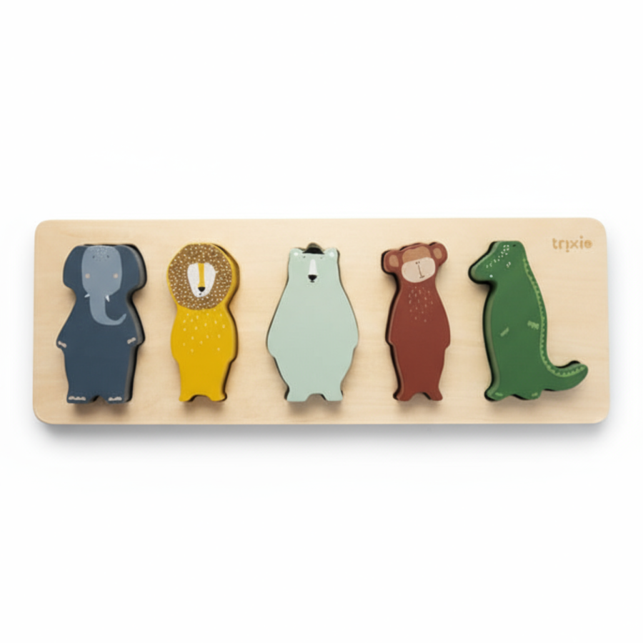 Animals Drewniane puzzle w kształcie zwierząt / Trixie