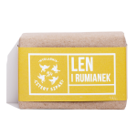 Naturalne mydło – Len i Rumianek 110g od urodzenia / Mydlarnia Cztery Szpaki