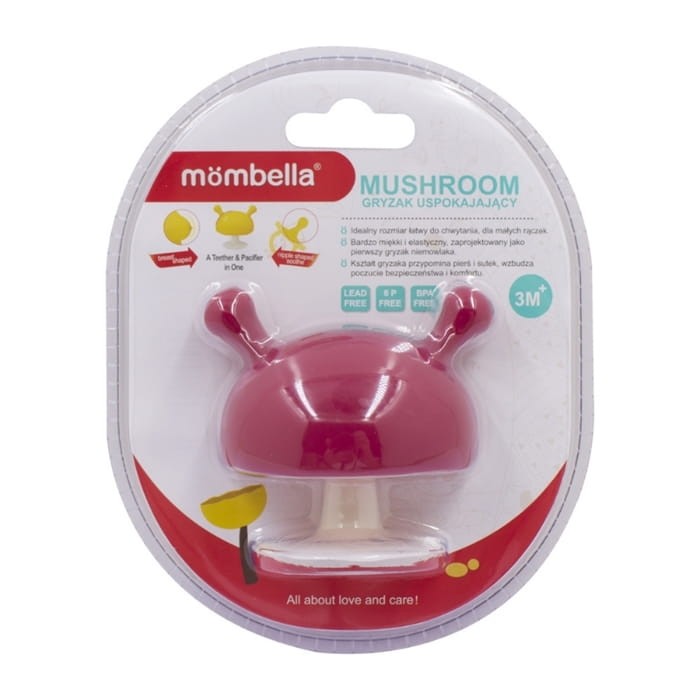 Gryzak Uspokajający GRZYBEK Mushroom Chimney Red / Mombella