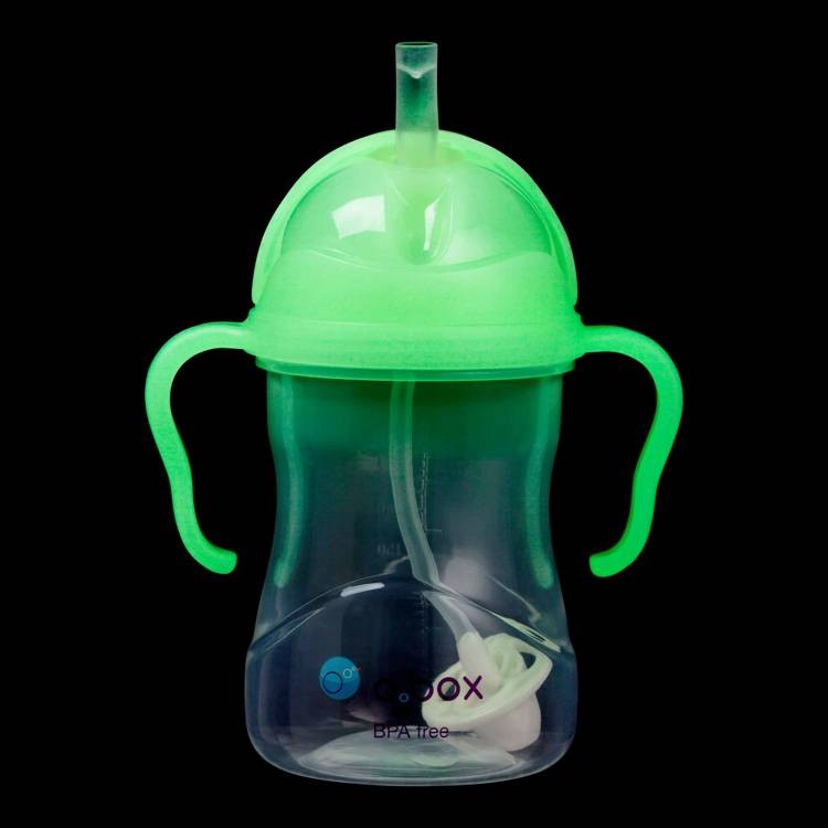 Bidon ze słomką 240 ml, ŚWIECĄCY Glow in the dark / b.box