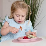 Komplet naczyń silikonowych Mini Feeding Set pastelowy róż / EZPZ