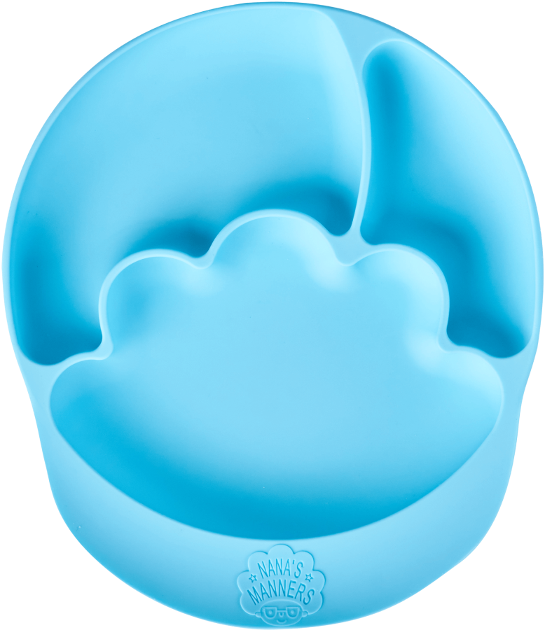 Talerz silikonowy z przyssawką Blue / Nana's Manners
