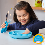 Talerz silikonowy z przyssawką Blue / Nana's Manners