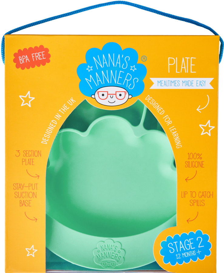 Talerz silikonowy z przyssawką Blue / Nana's Manners