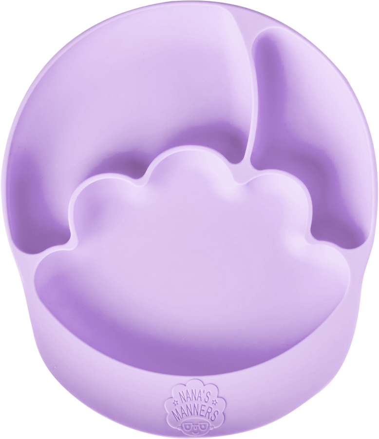 Talerz silikonowy z przyssawką PURPLE / Nana's Manners