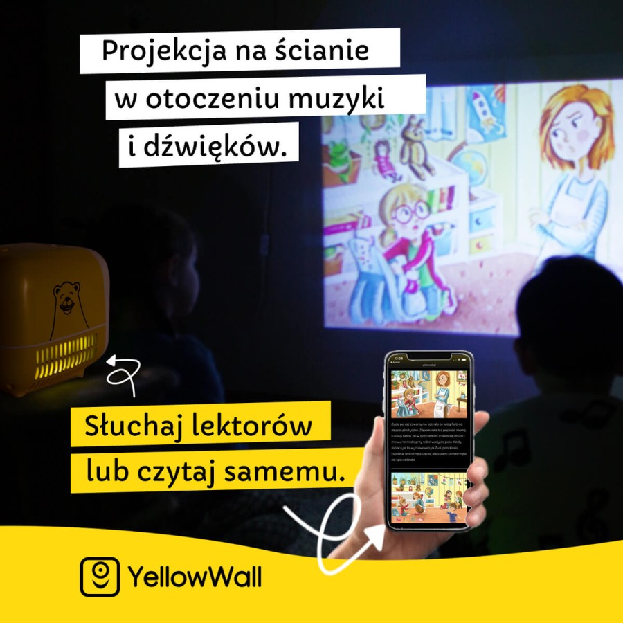Zestaw startowy. Projektor YellowWall + 4 Multibajki /YellowWall